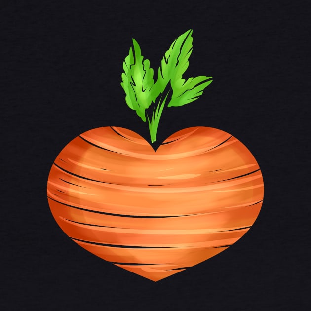 Carrot In Heart Shape - Vegetarian - Go Vegan by SinBle